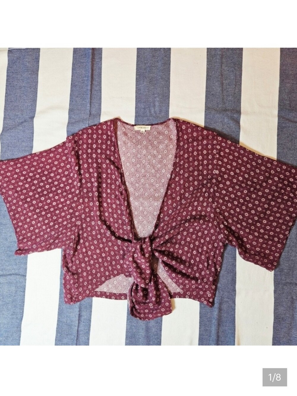 Cotton Candy LA Rayon Printed Cropped Kimono Top Large
